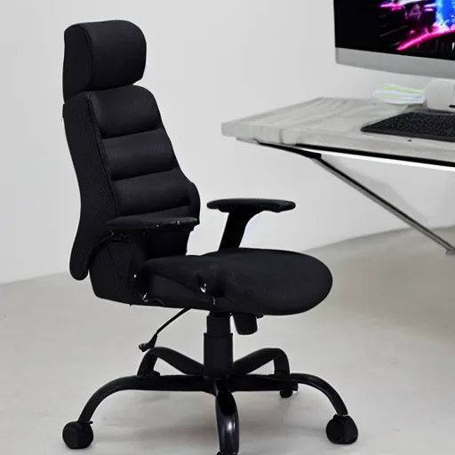 Image similar to Gaming Chair made of Midjets, product photo, innovative