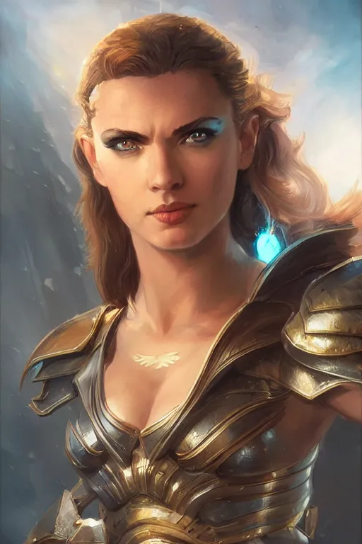 Image similar to amazon valkyrie athena, d & d, fantasy, portrait, highly detailed, headshot, digital painting, trending on artstation, concept art, sharp focus, illustration, art by artgerm and greg rutkowski and magali villeneuve