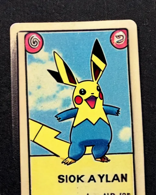 Prompt: a pokemon card from the 1 9 6 0 s