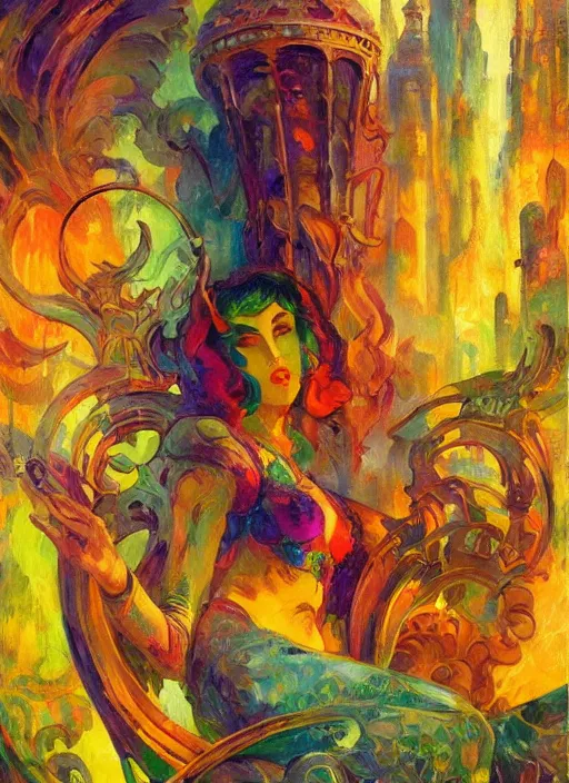 Image similar to ethereal city lost in time, art station, fauvism, art nouveau, felix kelly, johan grenier, hd, digital painting