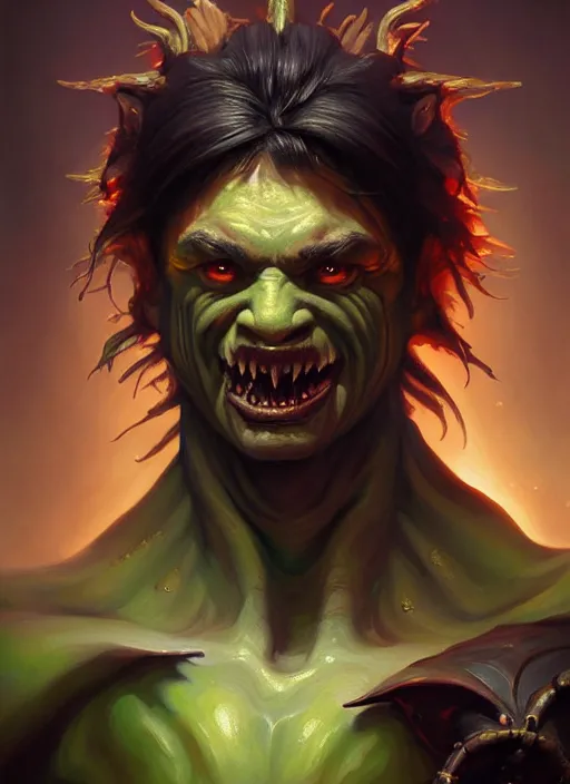 Image similar to a _ fantasy _ style _ portrait _ painting _ of goblin oil _ painting _ unreal _ 5 _ daz. _ rpg _ portrait _ extremely _ detailed _ artgerm _ greg _ rutkowski _ greg