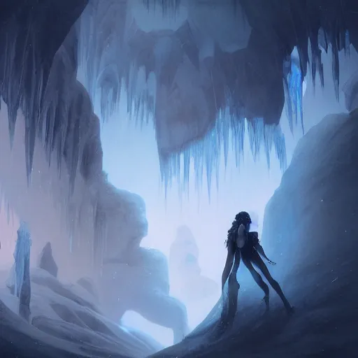 Prompt: succubus in the ice cave. greg rutkowski. boris vallejo. color grading lut 3 8 4 0 x 2 1 6 0