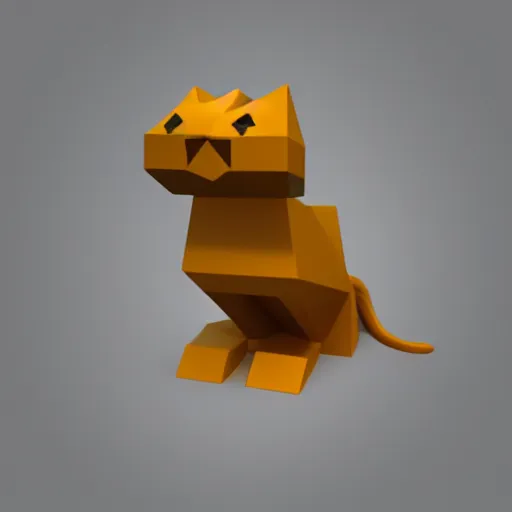 Prompt: A cat shaped as a cube, 3d render