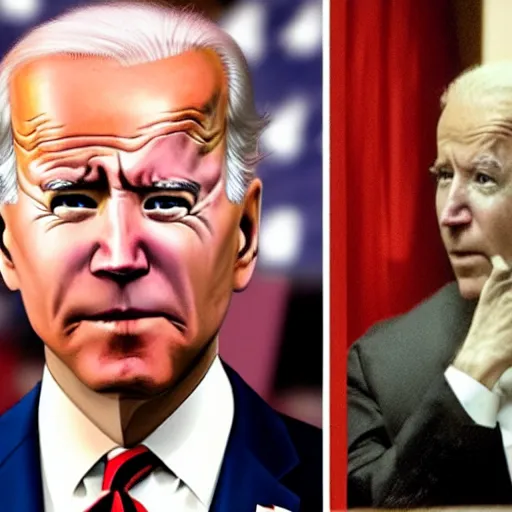 Image similar to joe biden portrayed by Junji Ito