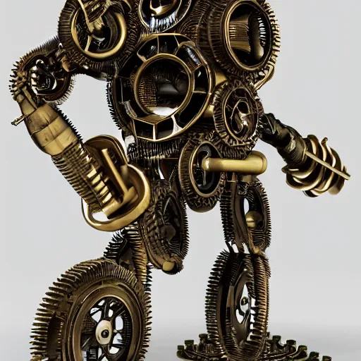 prompthunt: a camera lens made of cogs, gears, pistons, and steam. golden  and brown hues. 8 k. detailed. 3 d render