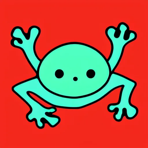 Image similar to a cute frog, digital art, iconic icon, 2 d vector logo, cartoon, t - shirt design