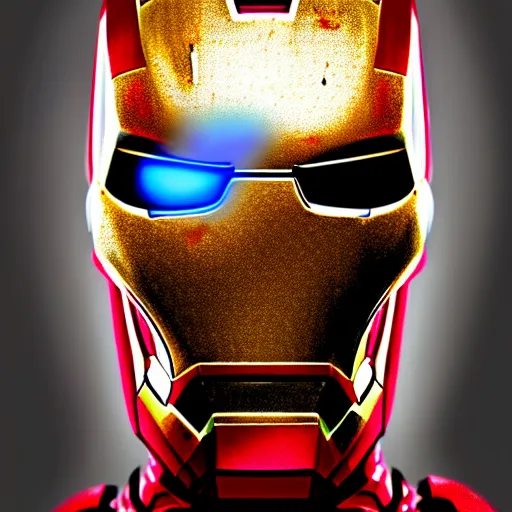 Prompt: a portrait of iron man as a scary zombie with his mask and flesh ripped highly detailed, digital photo, hdri, by christopher bretz and john carpenter, vivid colors, high contrast, 8 k resolution, intricate, photorealistic, smooth, psychedelic color scheme, concept art, award winning, cg society contest winner