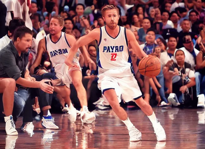 Prompt: ryan gosling playing in nba, philippines, real life photograph, award winning photograph, 4 k