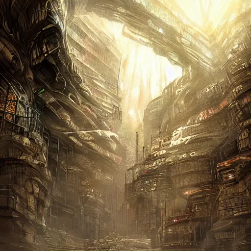 Image similar to The great underground city, sci-fi, digital art