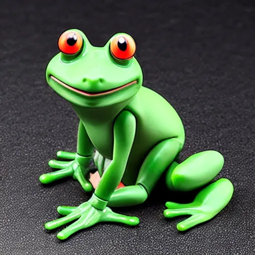 Prompt: Figma figurine of a frog anime girl