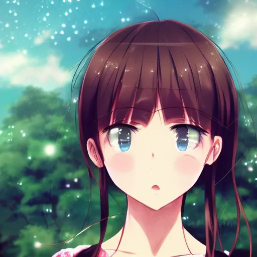 Prompt: anime illustration japanese very very beautiful cute girls doing cute things trending on artstation pixiv makoto shinkai smiling super detailed eyes eyebrowless symmetry face visual novel hairpin star