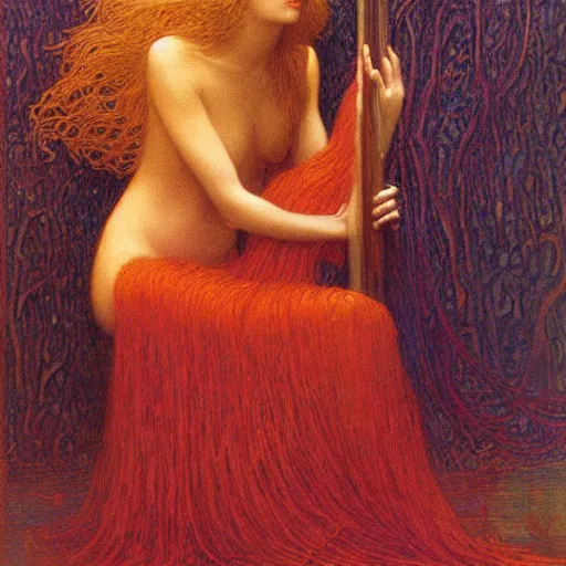 Image similar to gorgeous woman painted by Jean Delville, very detailed