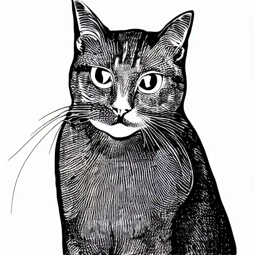 Prompt: a vector graphics drawing of a cat
