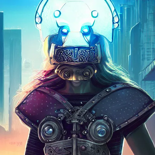 Image similar to cyberpunk viking helmet mask warrior goddess robot ninja fantasy, art gta 5 cover, official fanart behance hd artstation by jesper ejsing, by rhads, makoto shinkai and lois van baarle, ilya kuvshinov, ossdraws