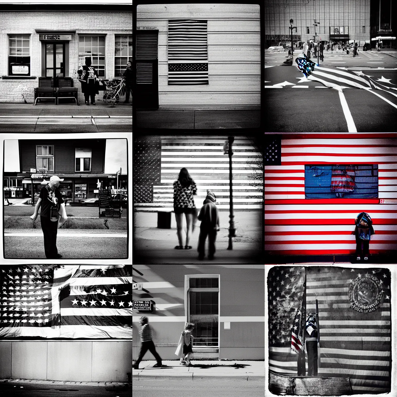 Prompt: “America land of the free and home of the brave, photograph, 2008, street photography style, slice of life”