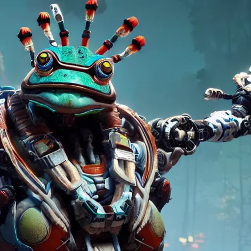 Image similar to cybernetic robot frog from the game Horizon Zero Dawn