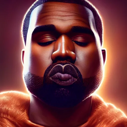 Image similar to majestic gracious archangel kanye west portrait, atmospheric lighting, painted, menacing, intricate, volumetric lighting, beautiful, rich deep colours masterpiece, golden hour, sharp focus, ultra detailed, by leesha hannigan, ross tran, thierry doizon, kai carpenter, ignacio fernandez rios