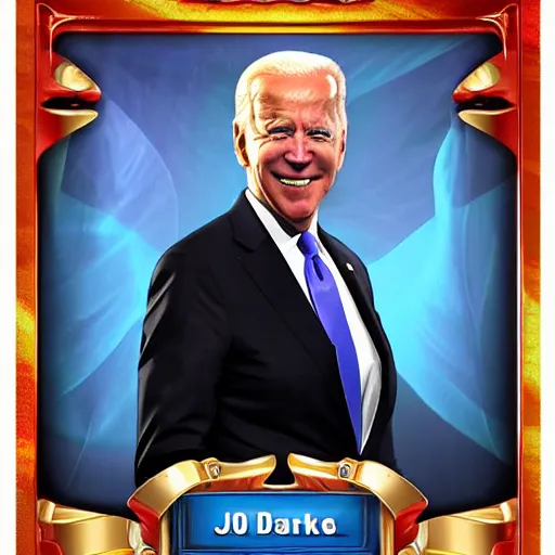 Image similar to joe biden as a yugioh card, award winning professional digital art