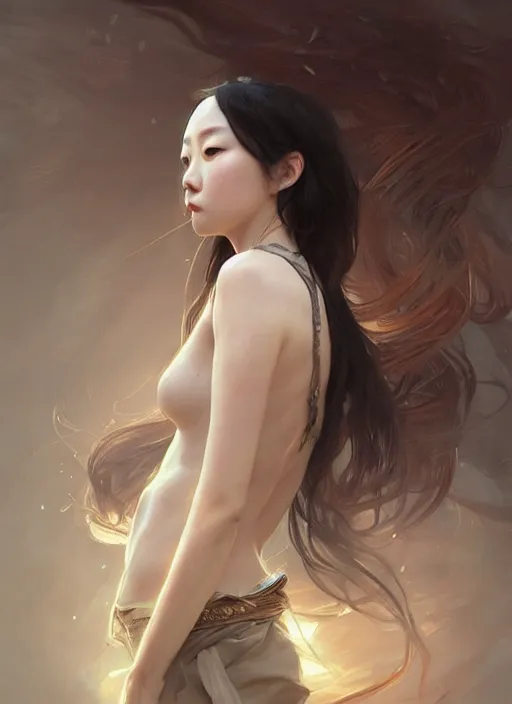 Image similar to a beautiful olivia cheng, girl, intricate, sharp focus, illustration, highly detailed, digital painting, concept art, matte, art by wlop and artgerm and greg rutkowski and alphonse mucha, masterpiece