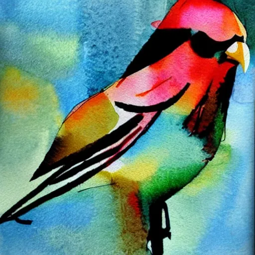 Prompt: bird, abstract, vintage, artistic, sharp focus, masterpiece, watercolor, illustrated by bryen frost