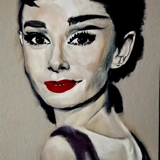 Image similar to audrey hepburn art by anna visscher