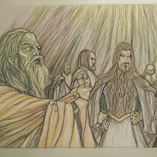 Image similar to Lord of the rings drawn with crayons by a 5 year old