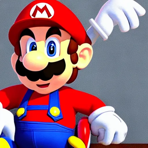 Image similar to photo of mario as a grandpa