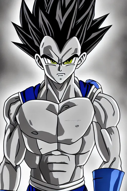 Prompt: prince vegeta, saiyan, grayscale photography, very detailed, 4 k 🎨🖌