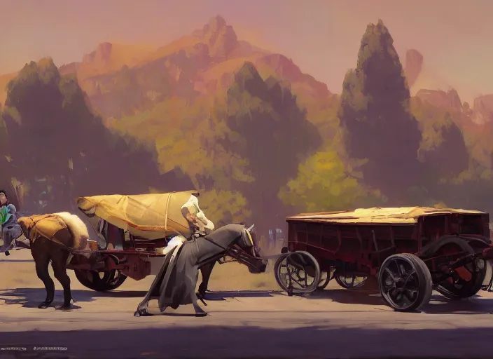 Prompt: oligarch riding an open wagon pulled by crowd of poor people Mandelbrot fractal by Craig Mullins, ilya kuvshinov, krenz cushart, artgerm trending on artstation by Edward Hopper and Dan Mumford and WLOP and Rutkovsky, Unreal Engine 5, Lumen, Nanite