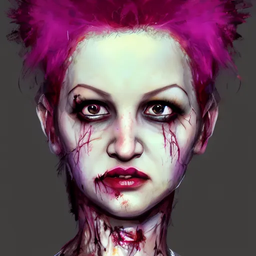 Image similar to portrait of young cyndi lauper as a zombie, 7 days to die zombie, fine art, award winning, intricate, elegant, sharp focus, cinematic lighting, highly detailed, digital painting, 8 k concept art, art by guweiz and z. w. gu, masterpiece, trending on artstation, 8 k