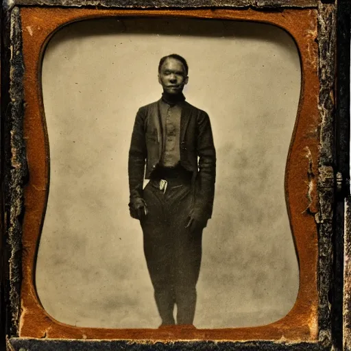 Prompt: Tintype photograph of primitive ready-made displayed in an ethnographic museum, archive material, anthropology, 1920s studio lighting.