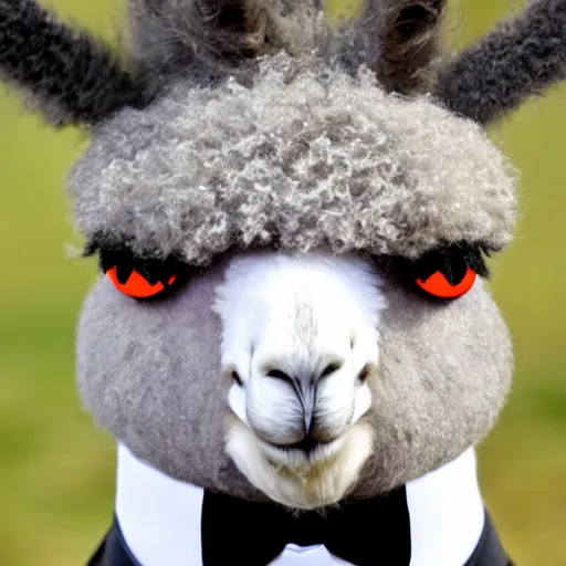 Prompt: a llama in a tux