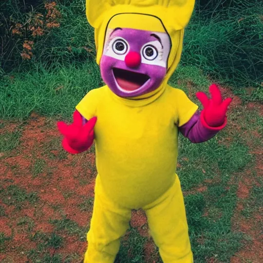 Image similar to Mexican teletubbie Memphis group style