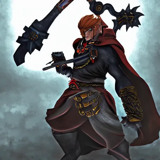 Image similar to brutal art about ganondorf