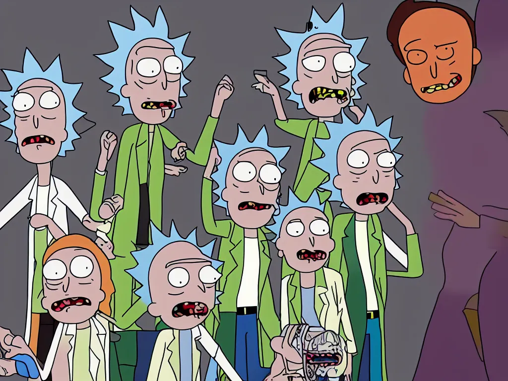 Image similar to real life portrait of rick and morty screwing around, detailed, very human - like, realistic faces, coherent, high resolution digital photo