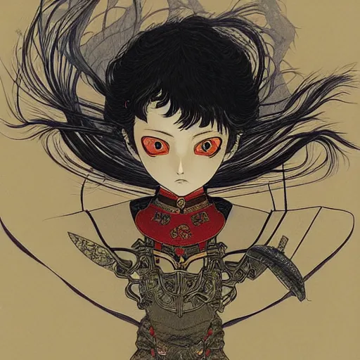 Image similar to prompt : portrait of knight painted in miyazaki color style drawn by katsuhiro otomo and takato yamamoto, inspired by fables, china doll face, smooth face feature, intricate oil painting, high detail, sharp high detail, manga and anime 2 0 0 0