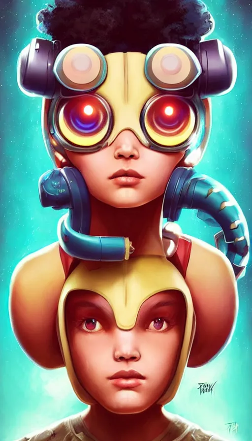 Image similar to lofi BioPunk Pokemon Pikachu portrait Pixar style by Tristan Eaton_Stanley Artgerm and Tom Bagshaw,