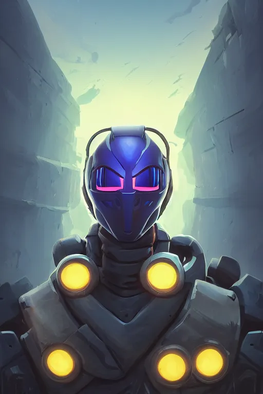 Image similar to epic mask helmet robot ninja portrait stylized as fornite style game design fanart by concept artist gervasio canda, behance hd by jesper ejsing, by rhads, makoto shinkai and lois van baarle, ilya kuvshinov, rossdraws global illumination radiating a glowing aura global illumination ray tracing hdr render in unreal engine 5