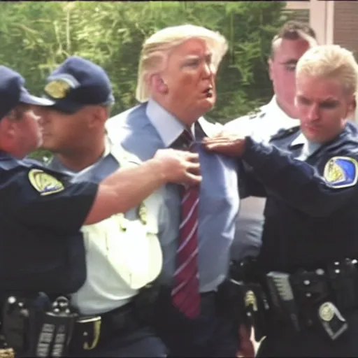Image similar to donald trump getting arrested on the tv show cops