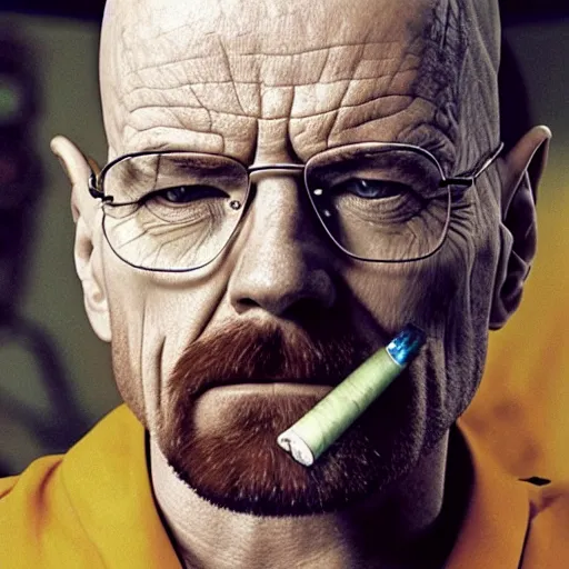 Image similar to walter white smoking a megaton of crack