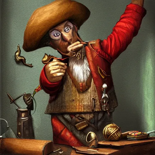 Prompt: Anthropomorphized parrot trader in his shop, portrait, items, magic potions, carpet, window, fancy hat, sly expression , cunning expression, cute expression, D&D, fantasy, cinematic lighting, highly detailed, digital painting, artstation, concept art, smooth, sharp focus, illustration, warm light, cozy warm tint, magic the gathering artwork, volumetric lighting, 8k, art by Akihiko Yoshida, Greg Rutkowski