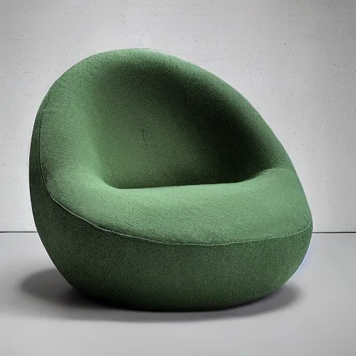 Image similar to an armchair in the shape of an avocado