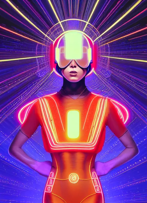Prompt: symmetry!! portrait of side!! of a 9 0 s aerobic character with soda pop helmet and golden stripe spandex, swirling laser beams, fantasy, glowing lights!! intricate, elegant, highly detailed, digital painting, artstation, concept art, smooth, sharp focus, illustration, art by julian del rey and greg rutkowski