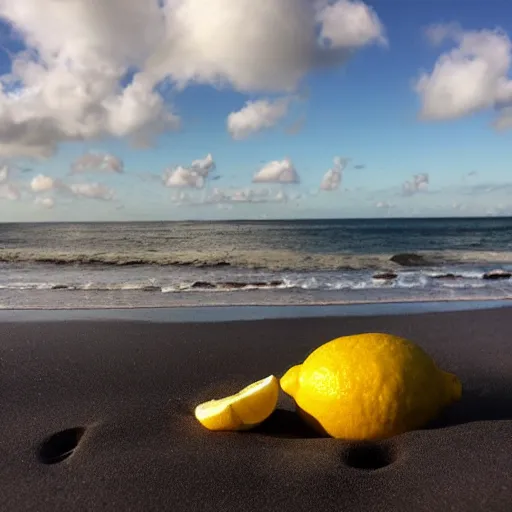 Image similar to lemon relaxing on the beach