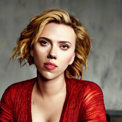 Prompt: portrait of scarlett johansson on burnt toast