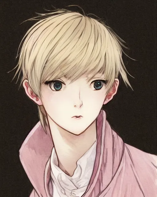 Blonde anime boy blue eyes profile picture aesthetic lynx ears