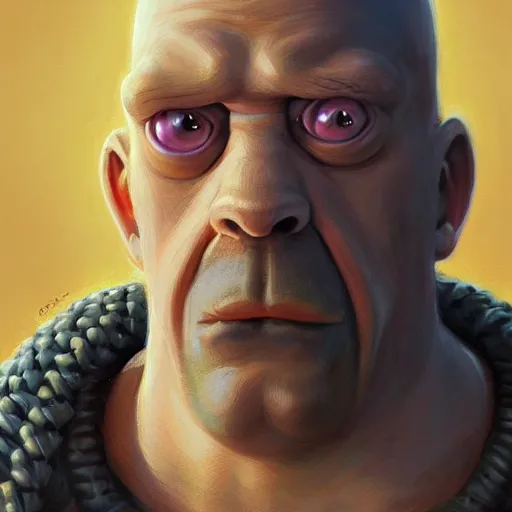 Image similar to homer simpson as a realistic fantasy d & d character, closeup portrait art by donato giancola and greg rutkowski, realistic face, digital art, trending on artstation
