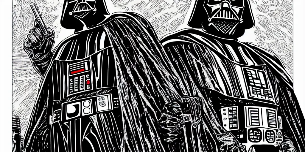 Prompt: portrait of darth vader, by laurie greasley