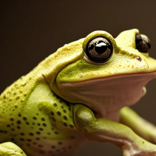 Image similar to a portrait photo of frog dog rabbit gecko, award winning photography, 5 0 mm