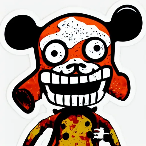 Image similar to die cut sticker, tony chopper of one piece, splatter paint